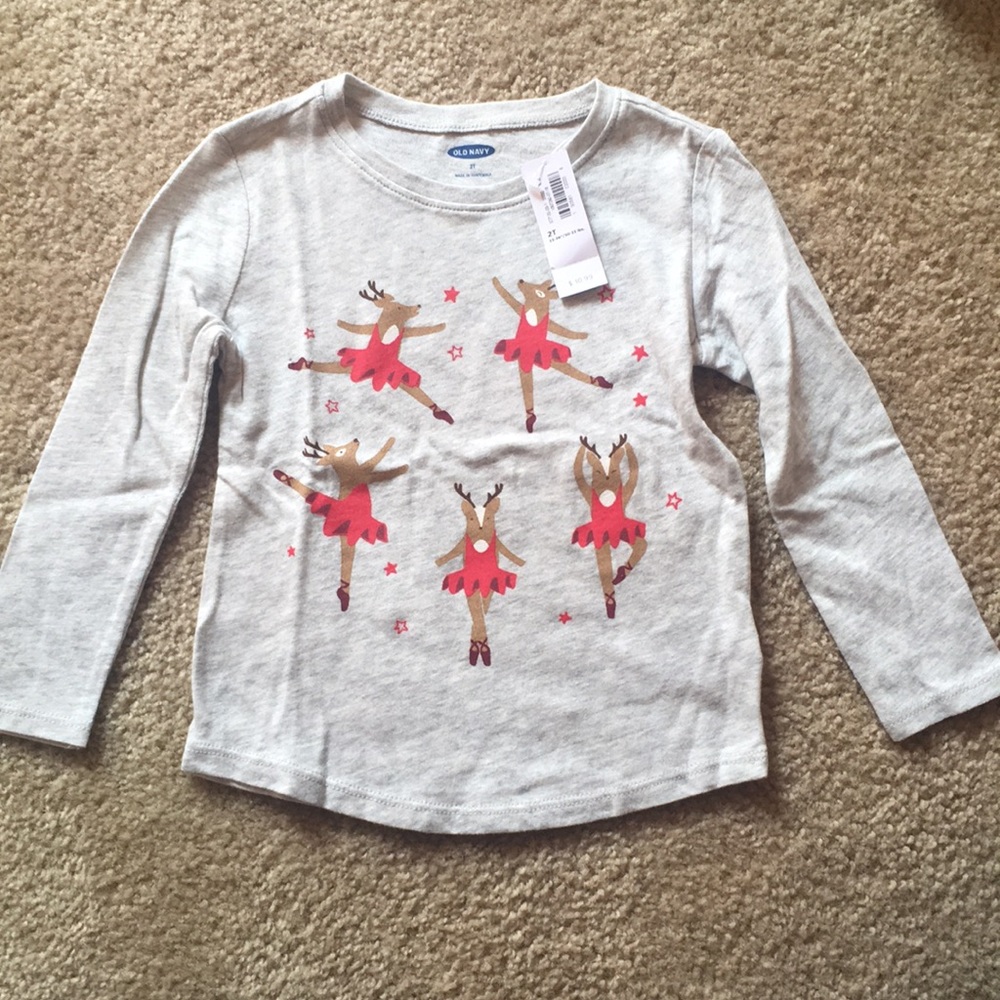 🎉HP🎉 2T Ballerina Reindeer Shirt
